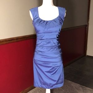 Signature by Sangria metallic purple ruched cocktail dress size 4